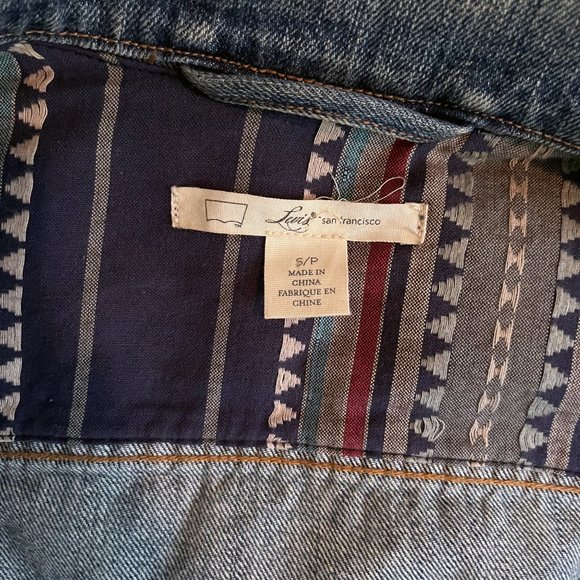 Rare Vintage Levi's X Pendleton Women's Boho Jean Vest Size Small - Picture 7 of 8